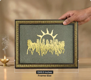 Limited Edition - 7 Horses on Raw Pyrite Frame (Big Size)