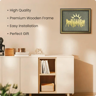 Limited Edition - 7 Horses on Raw Pyrite Frame (Big Size)
