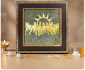 7 Horses on Raw Pyrite Frame