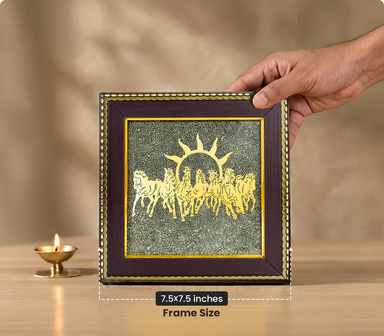 7 Horses on Raw Pyrite Frame