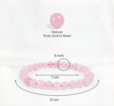 Rose Quartz Bracelet (Women - 6mm Beads)