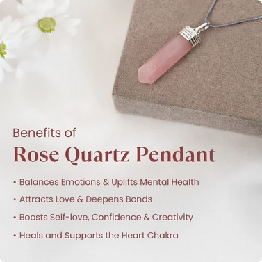 Love Attraction Rose Quartz Pencil Pendant