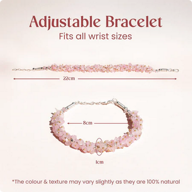 Rose Quartz Chips Bracelet with FREE Raw Selenite Plate