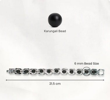 Metal Karungali Bracelet - Silver