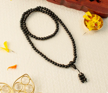 Karungali Malai 6mm Stretchable - 108+1 Beads (Original Ebony Wood)